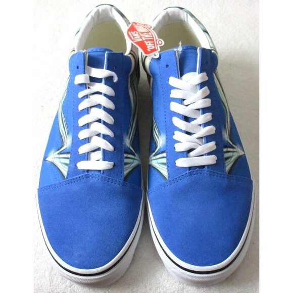 Vans Men's Old Skool Warp Nebulas Blue Chrome Suede Canvas Shoes Sizes NIB - Picture 2 of 5